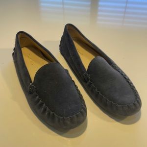 Blue suede Cole Haan driving loafers, size 9